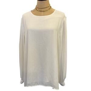 VINCE CAMUTO White L/S Blouse Top Shirt Women size XL